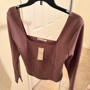 Abercrombie & Fitch Mauve Square Neck Blouse